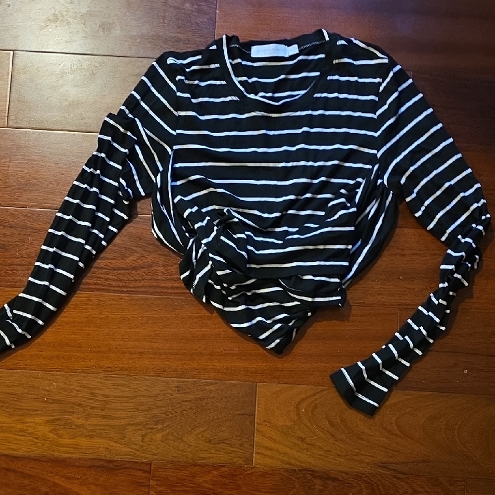 Jonathan Simkhai Stretchy Knit Top With Nice Waist Drape Detail